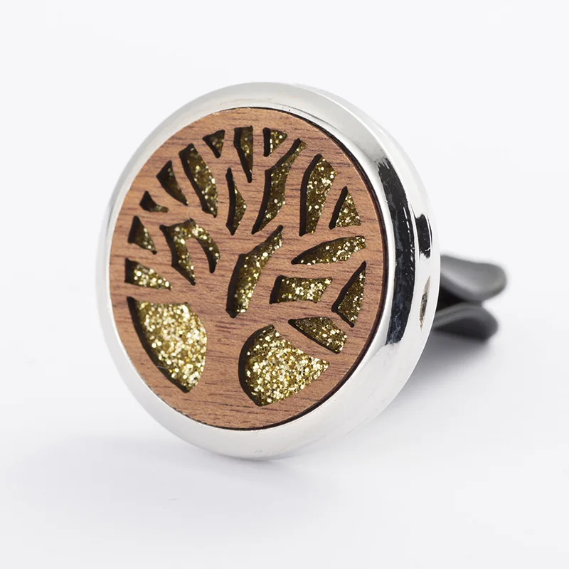 

Stainless Steel Tree of Life 30mm Redwood car air freshener perfume essential oil diffuser rocket randomly sent 1pcs pads T35