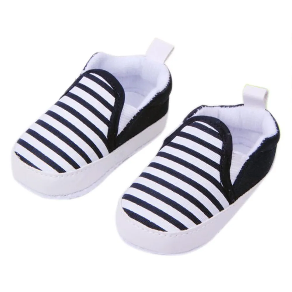 

Baby Shoes Boys Girls Stripes Anti-Slip Sneakers Soft Bottom Shoes First Walkers