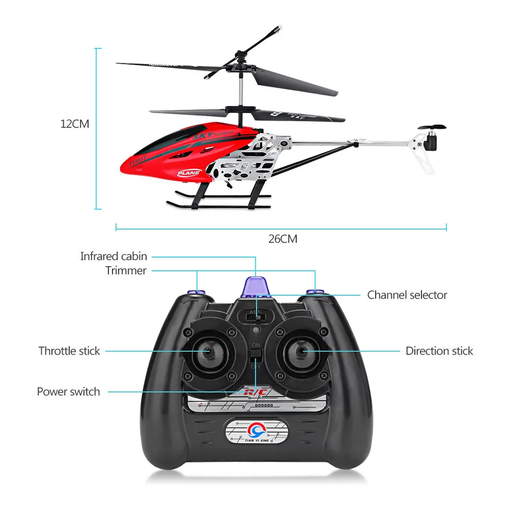 Flytec TY911T 3.5-channel Metal Infrared Remote Control Helicopter with Gyro System