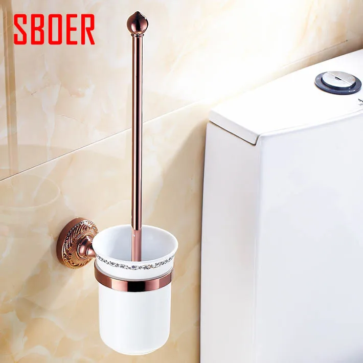 European Rose gold cleaning Toilet Brush Holder with ...