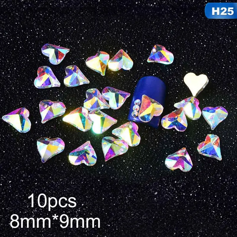 30 дизайнов 10 шт Супер Блестящий Кристалл для ногтей драгоценные камни овальные капли бриллианты блестящий камень Стразы для маникюра