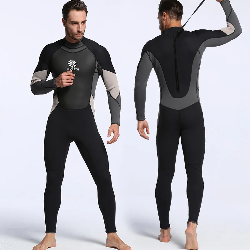 Men Neoprene 3mm One Piece Diving Suit Surf Suit Waterproof Warm Wet