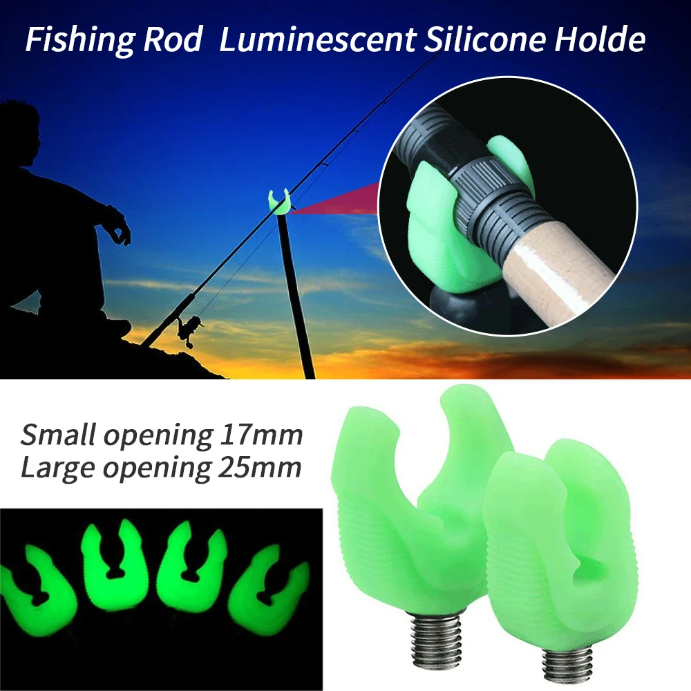 

1 Pc Luminous Carp Fishing Rod Night Fishing Tools Silicone Rubber Holder Butt Rests Rod Rest Gripper