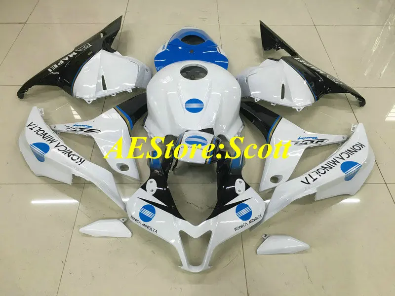 Мотоциклетный вставной обтекатель комплект для HONDA CBR600RR F5 09, 10, 11, 12, CBR 600RR 2009 2010 2012 ABS белая, голубая обшивка комплект+ подарки HD13