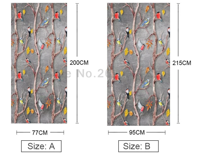 Креативные DIY 3D настенные двери наклейки акварель мультфильм цветы обои с изображением птиц гостиная ПВХ водостойкий самоклеящийся дверной Декор