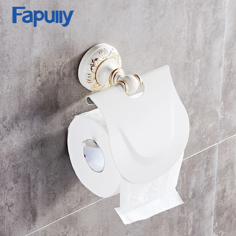 Держатель для туалетной бумаги Fapully алюминиевый держатель с белой отделкой
