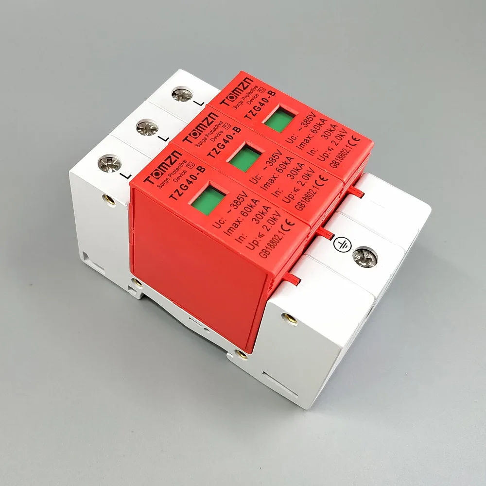 AC SPD 3P 30KA~ 60KA B~ 385VAC дом сетевой фильтр защитный низковольтный разрядник устройство