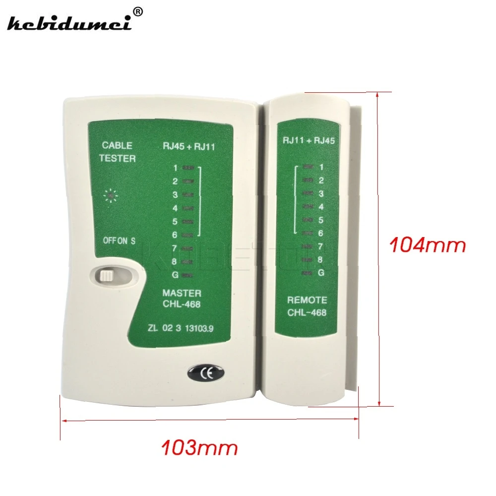 

kebidumei RJ45 RJ11 RJ12 Cat5 Cat6 LAN Cable Tester Handheld Network Cable Tester Wire Telephone Line Detector Tracker Tool