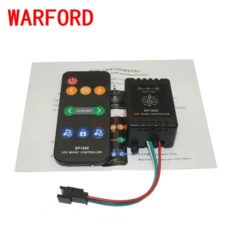 SP106E 9 ключей Светодиодный музыкальный контроллер DC5V 12V WS2811/WS2812B/6812/1903/6803 Magic