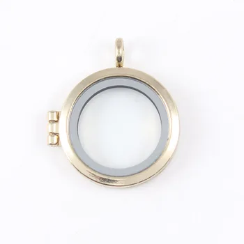

10pcs/lot Book Open Free Shipping Gold Color 30mm Round Magnet Memory Photo Magnetic Glass Living Floating Locket Pendant