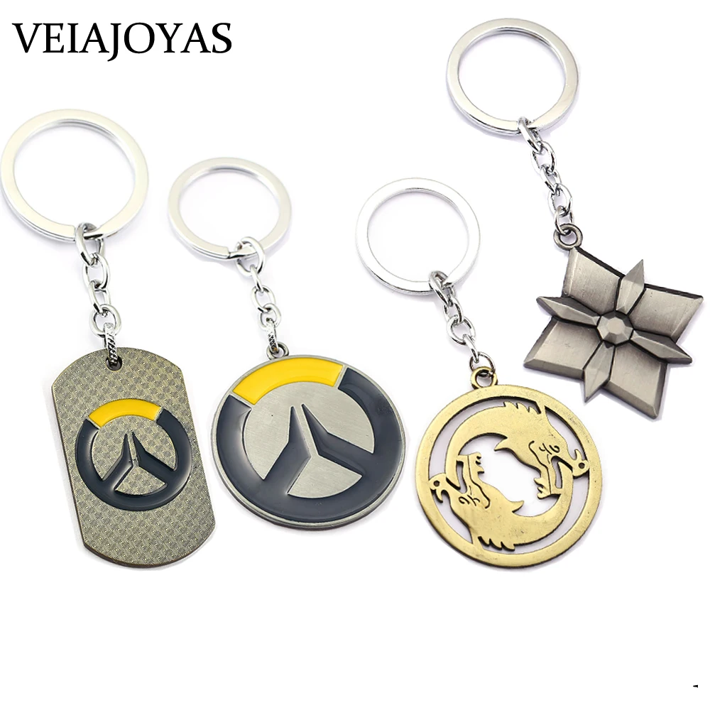 

Game Overwatch Keychains Hanzo Dragon Darts Alloy Keyring Vintage OW Charms Souvenir Chaveiro Llaveros Men Women Trendy Jewelry