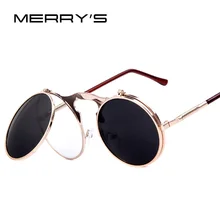 MERRY’S VINTAGE STEAMPUNK Sunglasses round Designer steam punk Metal Women Coating Sunglasses Retro CIRCLE SUN GLASSES