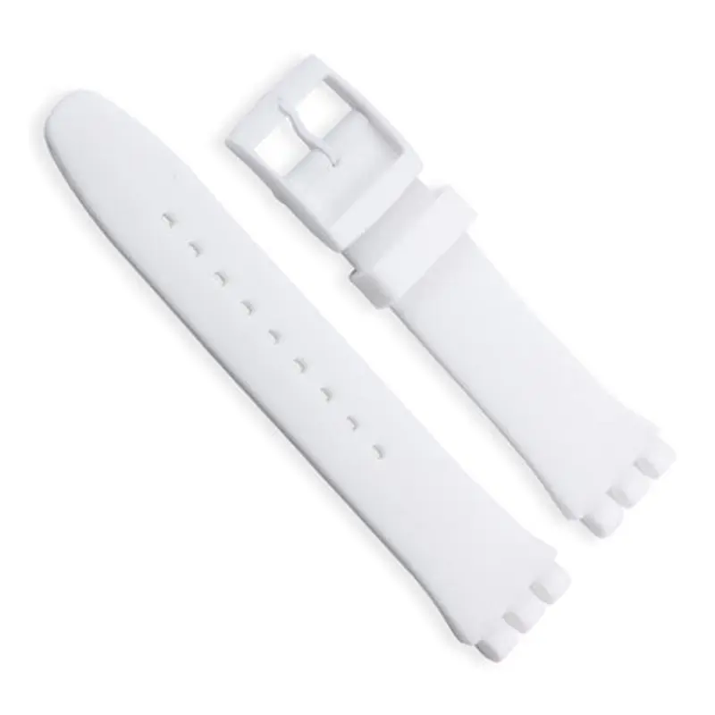 Часы высокого качества Многоцветный 17 мм 19 мм 20 мм силиконовый резиновый ремешок для часов Swatch резиновый ремешок пластиковая пряжка - Цвет ремешка: white