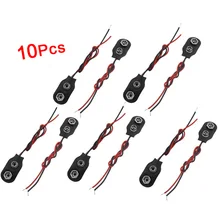 New Hot 10 pcs Faux Leather Shell 2 WiRed 9V Battery Connector suitable for 9V batteries