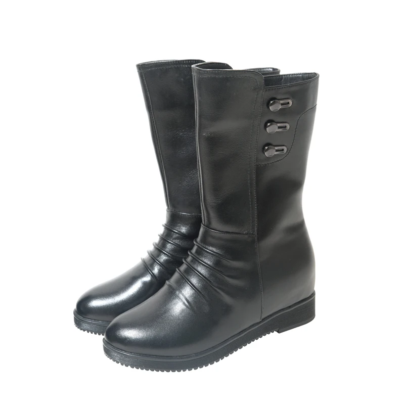 mid calf black boots womens