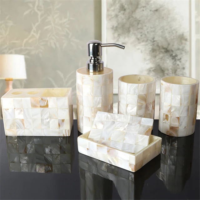 New Five Piece Set Shell Resin Bathroom Accessories Luxury New Five Piece Set Shell Resin Bathroom Accessories Luxury Nature Of