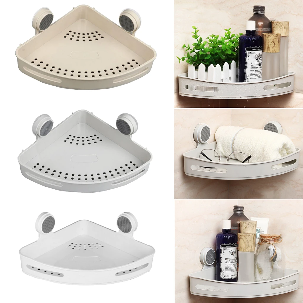 Gray/White/Beige Wall Mounted Bathroom/Hotel/Kitchen/Living Room Toiletries Holder Toothbrush Storage Shelf Rack