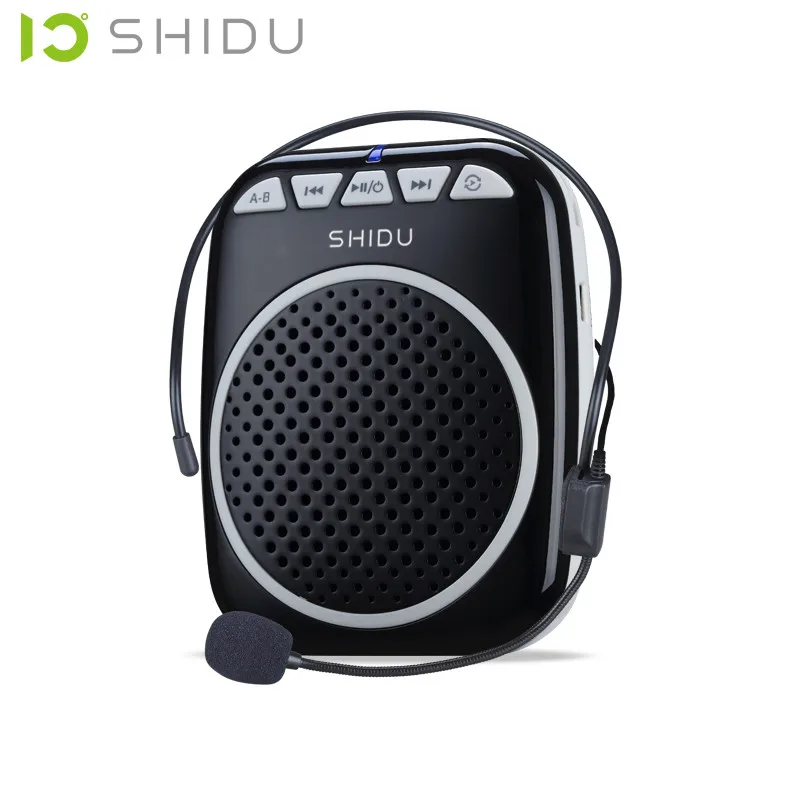 

SHIDU S308 Teaching Microphone Special Voice Amplifier with Wired Headset Waist Neck Band and Belt Clip Support MP3 U Disk/TF