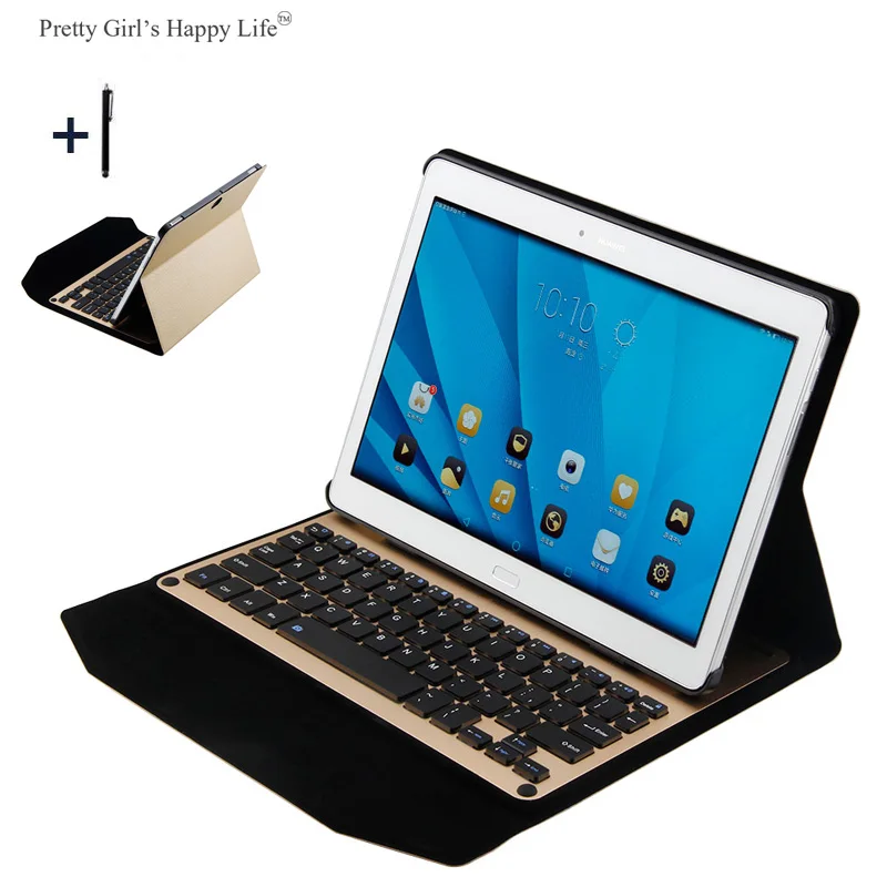 

For Huawei M2 10.0 Wireless Bluetooth Keyboard Case For Huawei M2 10.0 Tablet Flip Leather Stand Cover+Stylus