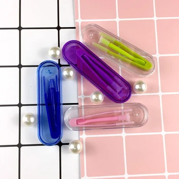 

2 Set Portable Eye Care Contact Lenses Inserter Remover Silicone Soft Tip Tweezer Stick Case Set Wearing Tools