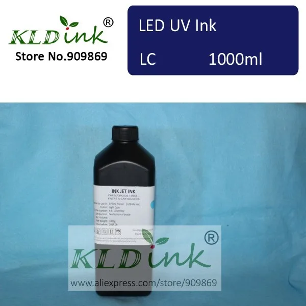 

[ KLD Ink ] Compatible LIGHT CYAN LED UV Ink for inkjet UV flatbed printer with DX5 DX6 DX7 printhead ( 1 piece X 1000ml )