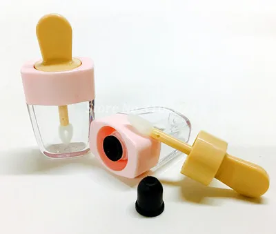 50 шт., 5 мл, пустая цветная трубка для блеска для губ, мороженое, сделай сам, бальзам для губ, контейнер для жидкости, корейский стиль, губная помада, пластиковая бутылка для макияжа