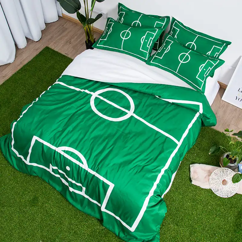 Xyzls Football Field Queen Cotton Bedding Set Pitch Men Bedclothes