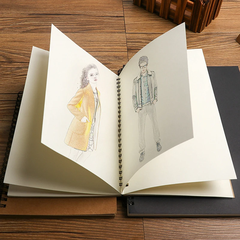CXZY A5 черная пустая спиральная бумага для ноутбука крафт винтажная Книга sketchbook