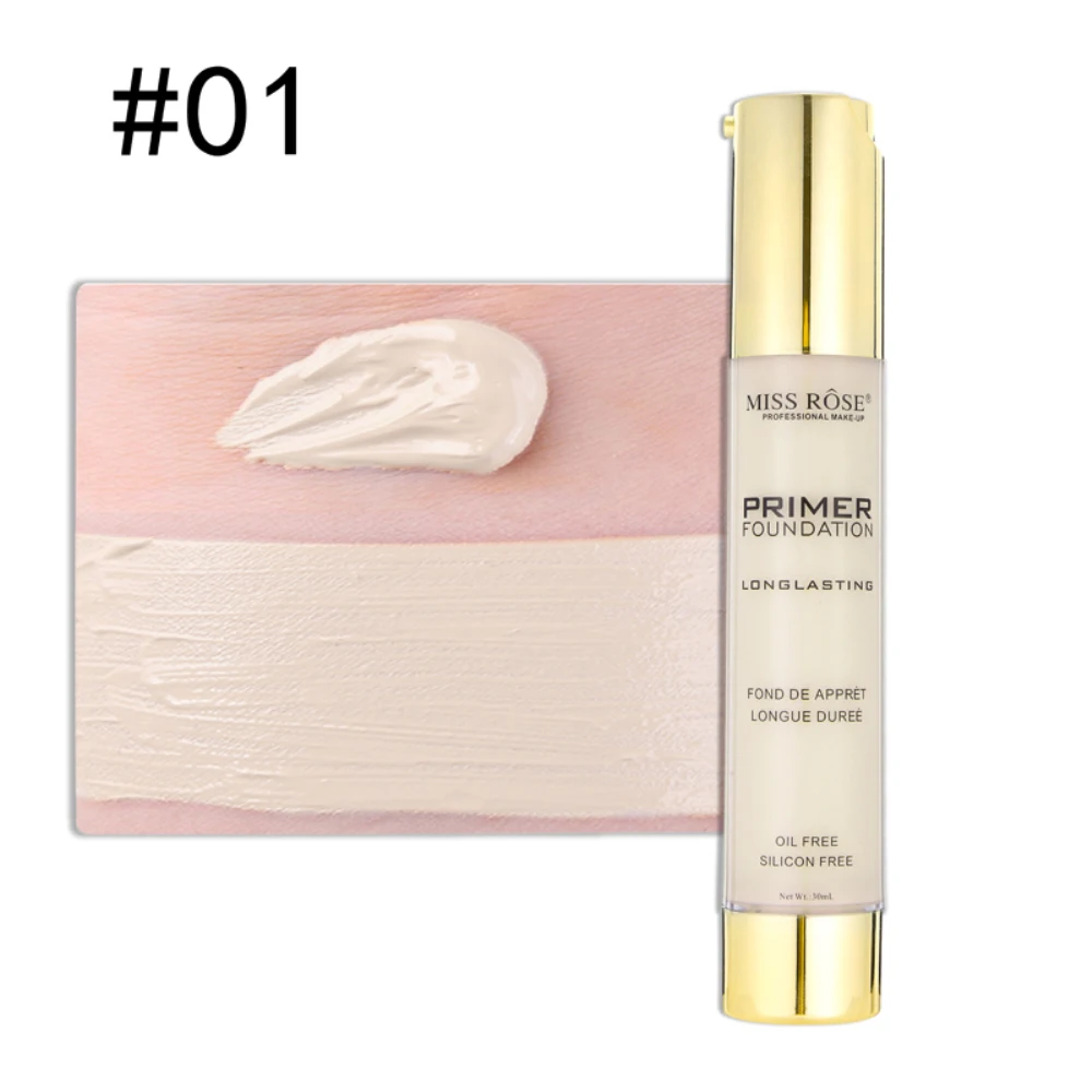

MISS ROSE Mousse Face Makeup Primer Liquid Foundation Cream Full Coverage Waterproof Longlasting 30ML Oil Free Concealer TSLM1