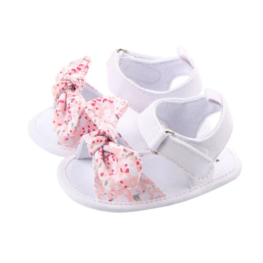 Малыш детская кроватка для младенца обувь лук вышивка принцесса детские на мягкой подошве анти-скольжения Prewalker для маленьких девочек