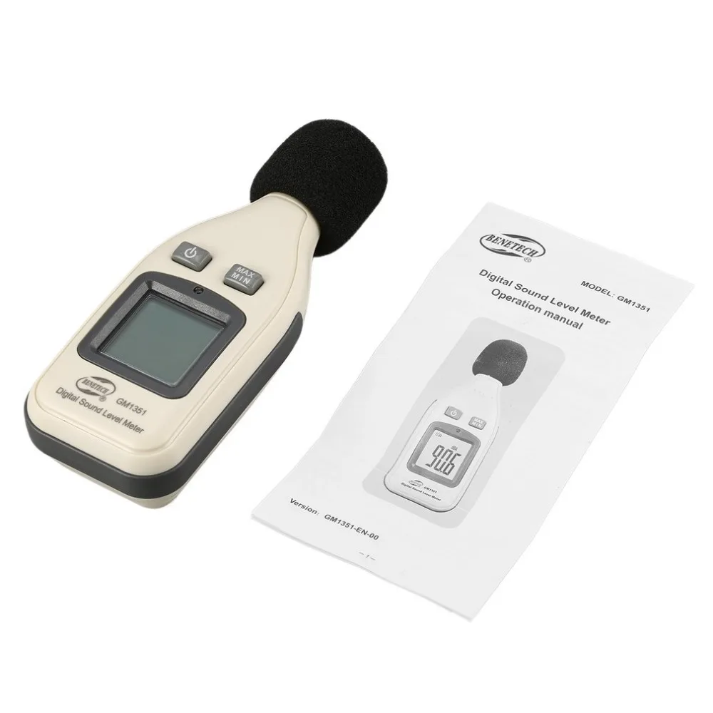BENETECH GM1351 30 130dB цифровой измеритель уровня звука Шум громкости мониторинга Тесты