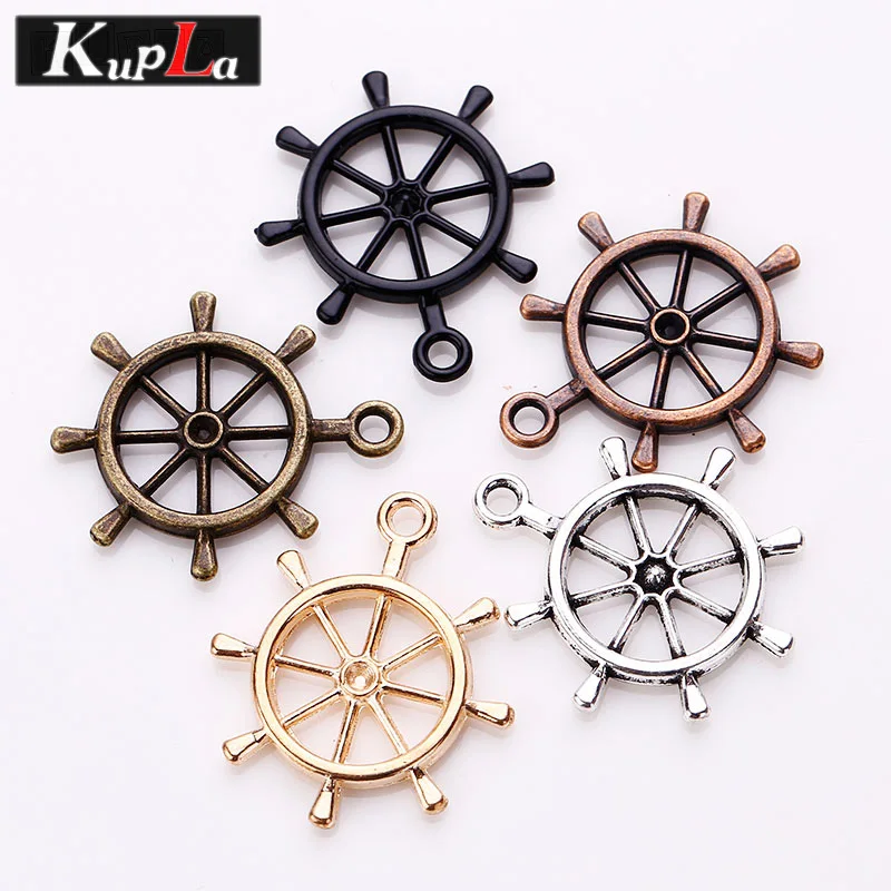 

5 Color Metal Nautical Plating Rudder Charms Fashion Classic DIY Jewelry Handmade Charms for Jewelry Making