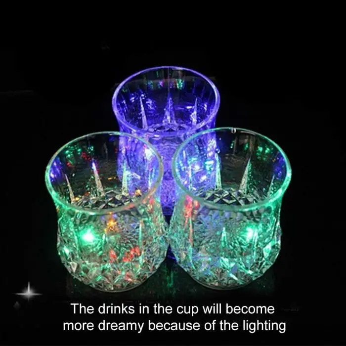 Светящаяся стеклянная чашка, светильник для воды, кофейная кружка для бара, клуба, товары для рождественской вечеринки DC156