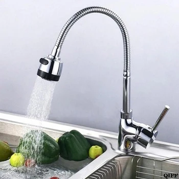

360 Degrees Rotation Sink Faucet Pipe Stainless Steel Kitchen Sink Spout Water Saving Outlet Fexible Tube Single Handle Jun15
