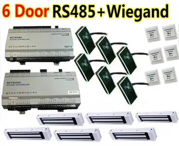 

6 Door RS485 Telecommunication Access Controller Board, 485 data transfer panel with wiegand26/34 reader control,6 magnetic lock