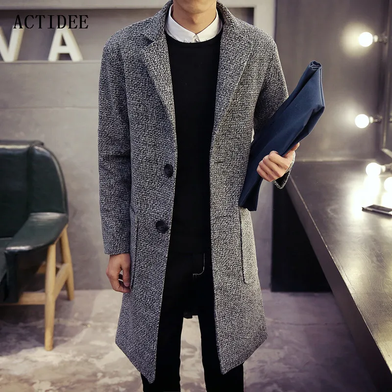 2018 new spring autumn men winter coats men woolen blends