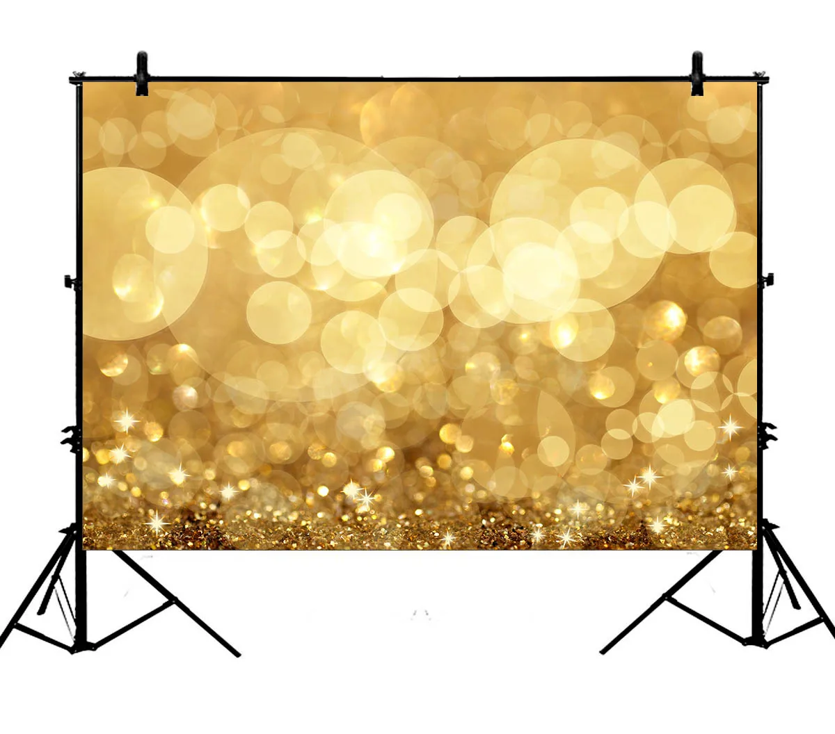

5x7ft Golden Christmas Saprkling Light Sequins Spots Wedding Polyester Photo Background Portrait Backdrop