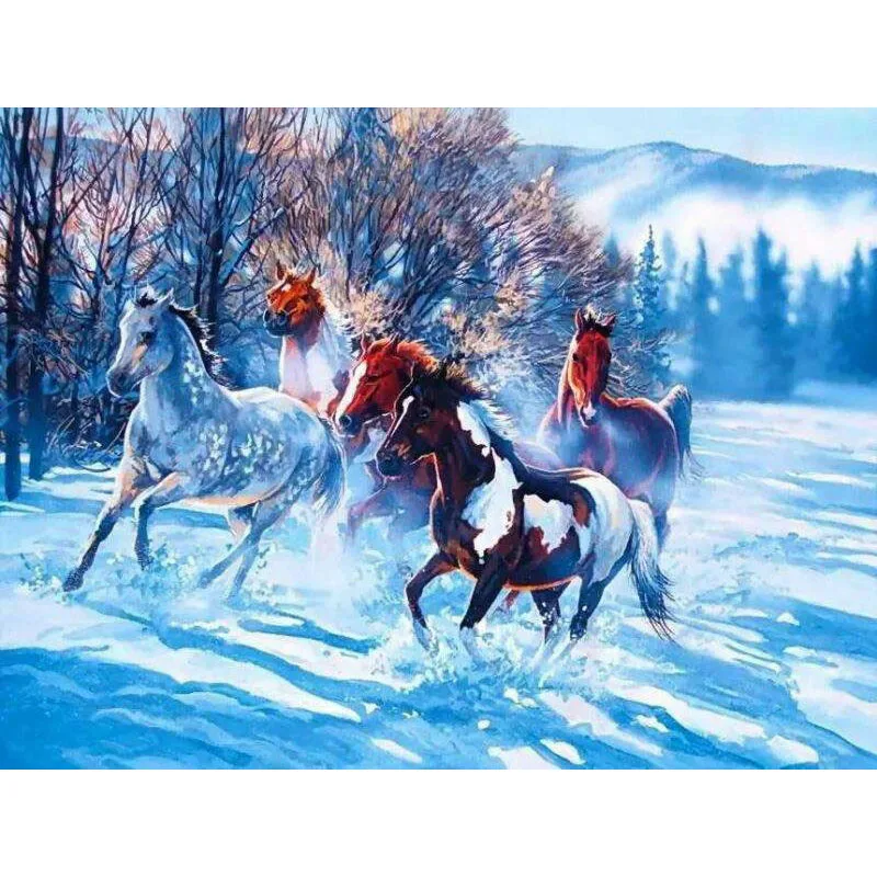 

Horses Painting by Numbers Diy Oil Canvas Painting Wall Art Coloring By Numbers Digital Painting Home Decor Handpainted Paint
