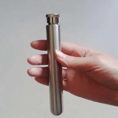 

Custom thickened 304 Stainless steel 2 oz wine pot creative round head liquor tube outdoor portable small wine bottle