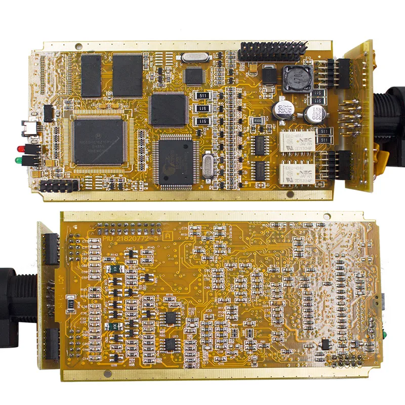 Лучшее качество CYPRESS AN2131QC полный чип может закрепить V187 сканер+ Reprog V151 OBDII OBD2 авто диагностический интерфейс золотистая печатная плата