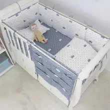 6 шт постельных принадлежностей хлопок Детские бортики для кроватки мультфильм кровать для новорожденных простыни наволочка забор для детей детская кровать бампер постельные принадлежности
