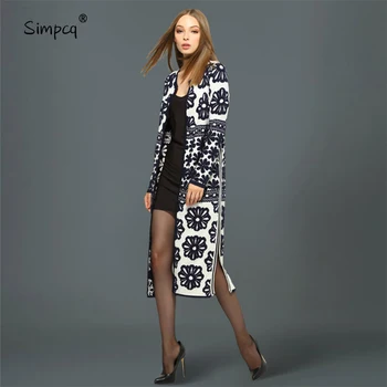

Fashion Long Trench Coat For Women Full 3d Skirt Worsted New Time-limited Burderry Charm Sweater Cardigan Casaco Feminino