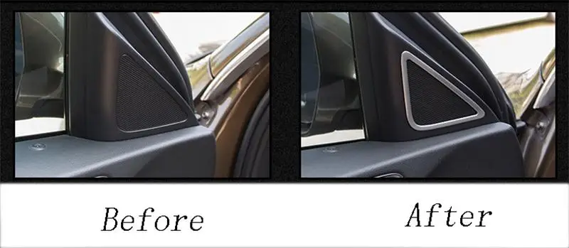 Авто-Стайлинг двери стерео динамик декоративные наклейки Авто твитер отделка полосы крышки наклейки из нержавеющей стали для Audi Q3 2013