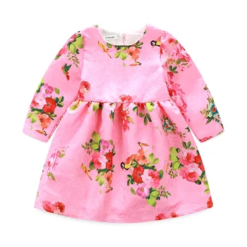 

2018 Floral Print Girls Dresses Spring New Baby Girls Cute Princess Dress For Party Kids Dresses For Girls Children Clothing