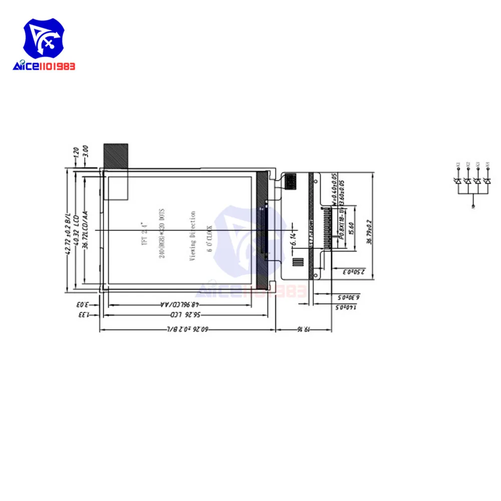 2 4 дюймовый 240320 SPI серийный TFT ЖК экран модуль ILI9341 240x320 цветной для Arduino UNO
