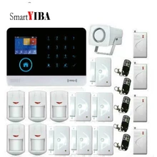 SmartYIBA IOS Android APP 433 Mhz Sensor Dual-rede Wifi GSM Home Security Assaltante Voz Russo Francês Espanhol Polaco alarme