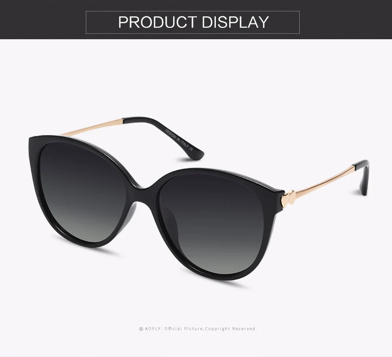 AOFLY BRAND DESIGN 2020 Trending Women Polarized CATEYE Sunglasses Ladies Sun glasses Driving Travel Eyewear Love Temple UV400 Women's Glasses