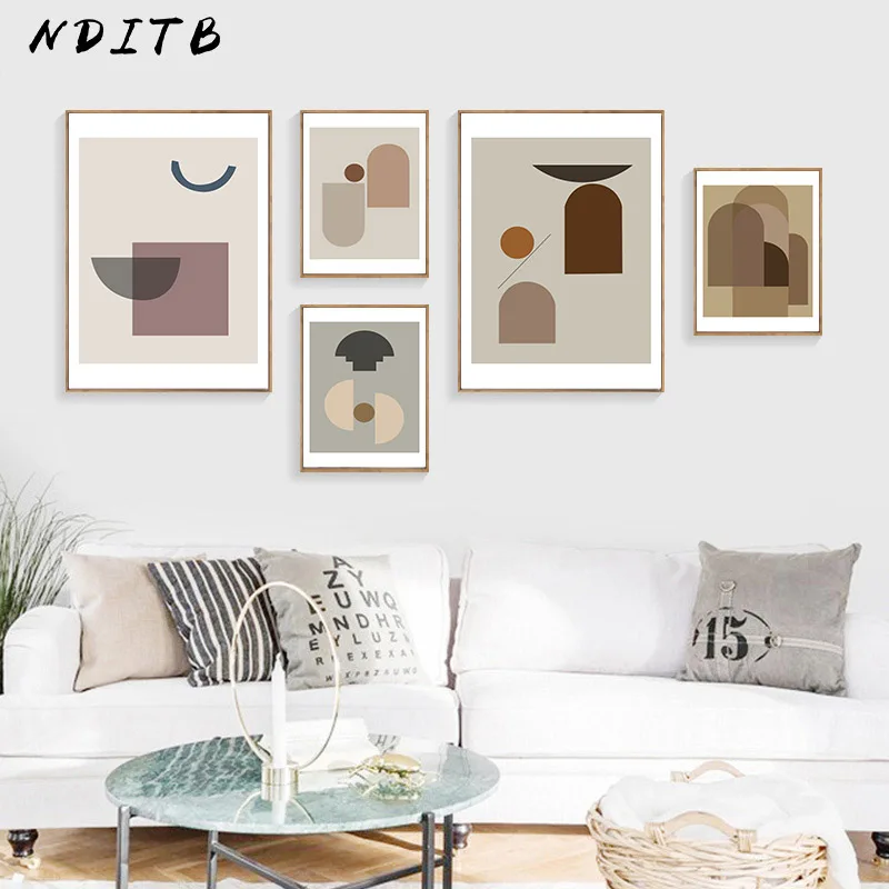 

Geometric Abstract Canvas Poster Wall Art Minimalist Print Painting Nordic Decorative Picture Modern Living Room Decoration