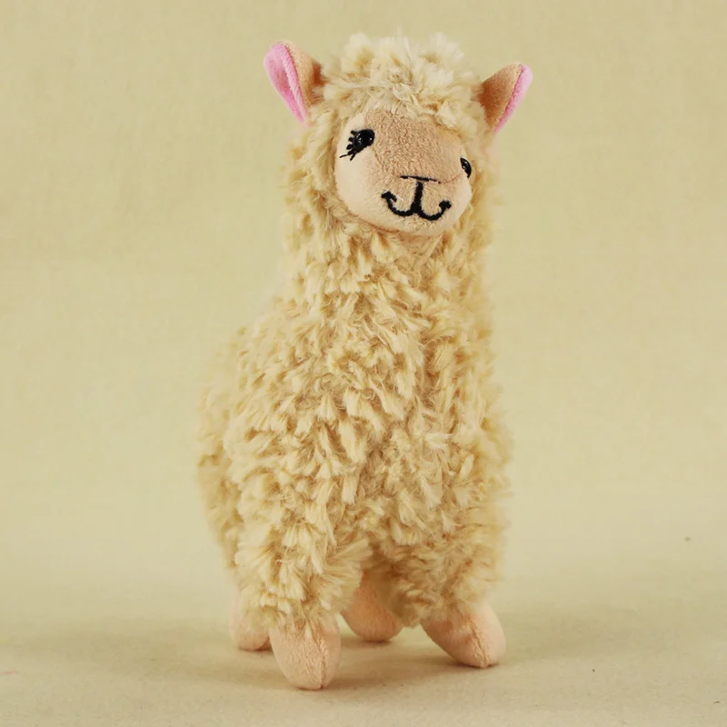 18cm High Doll Cute Khaki Alpaca Plush Toy Japanese Soft Alpacasso Animals Alpaca Plush