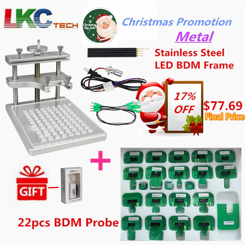 

DHL Free Newest BDM FRAME with Full Set Adapters for Fgtech BDM100 programmer JFIND stainless steel with 22pcs Adapters